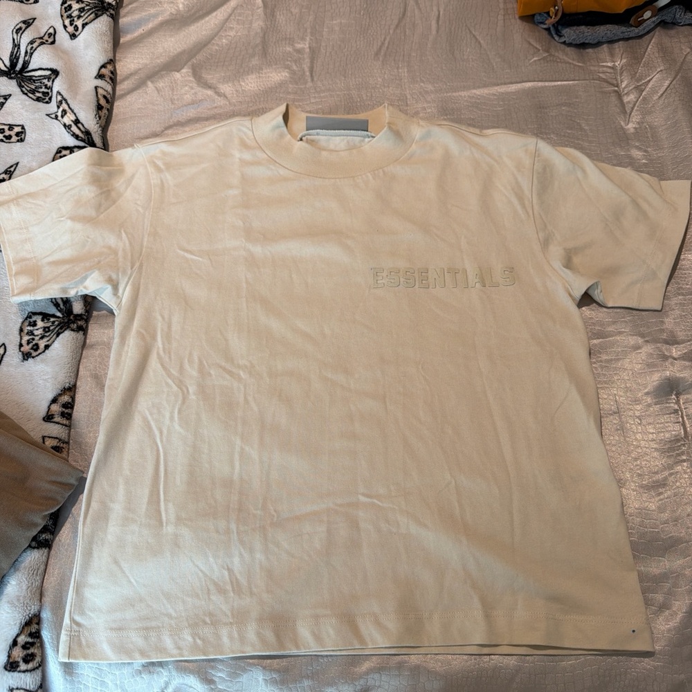 Essentials Beige Short Sleeve Men's Tee